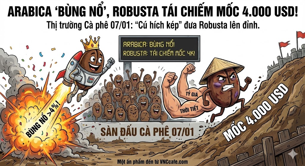 Thị trường Cà phê ngày 07/01: Arabica 